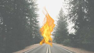 Seeing fire on the road in a dream biblical meaning